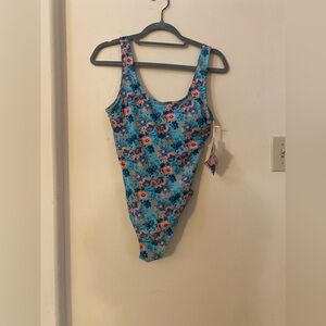 Emme Jordan Floral One-Piece Swimsuit Blue Multicolor Medium Tropical Beachwear